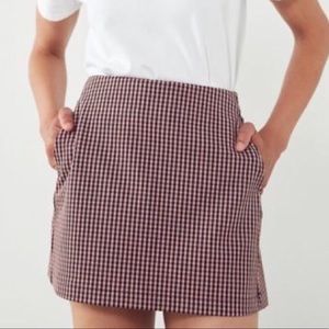 Urban Outfitters Pink Checkered Mini Skirt
